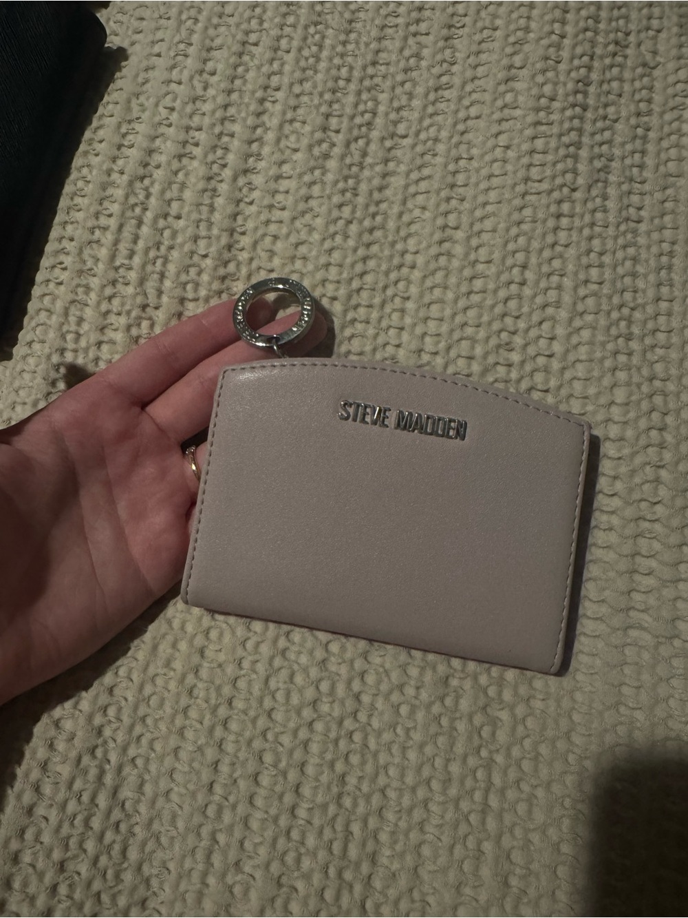 Steve Madden Pale Taupe Card & Key Ring Holder